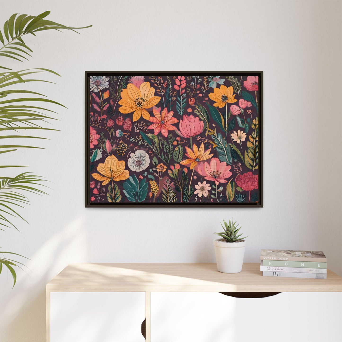 TBF108 Timeless Blooms - Matte Canvas, Framed (Multi-color)