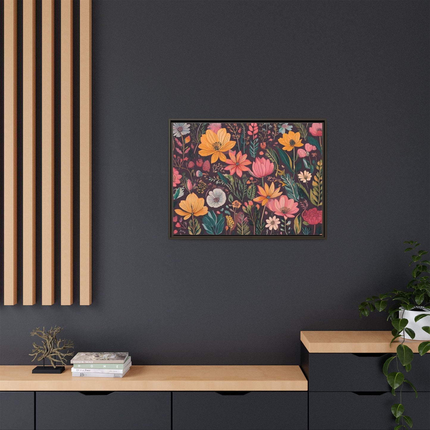 TBF108 Timeless Blooms - Matte Canvas, Framed (Multi-color)
