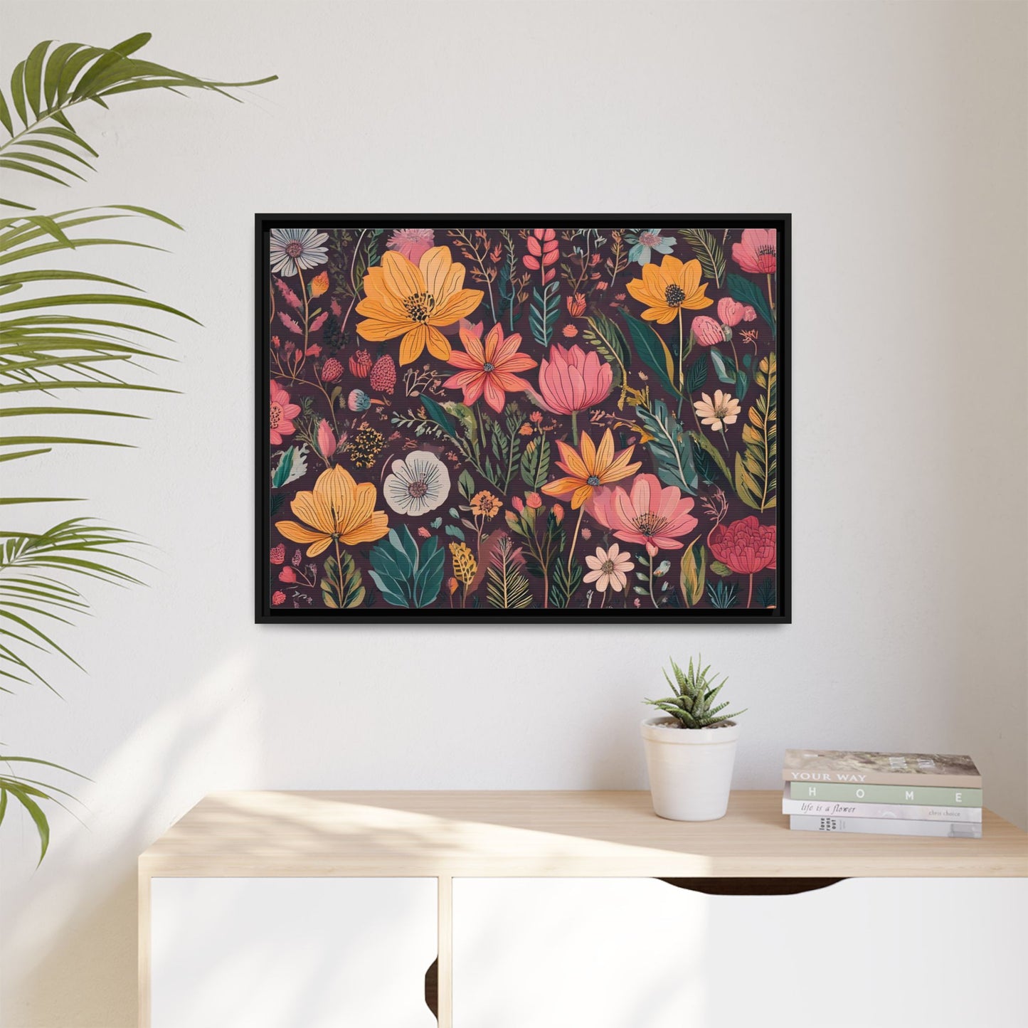 TBF108 Timeless Blooms - Matte Canvas, Framed (Multi-color)