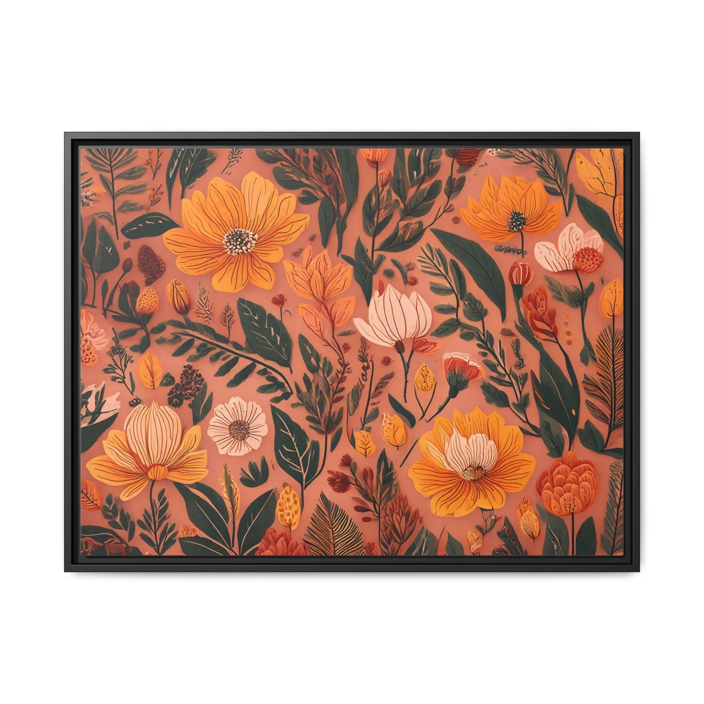 TBF107 Timeless Blooms - Matte Canvas, Framed (Multi-color)