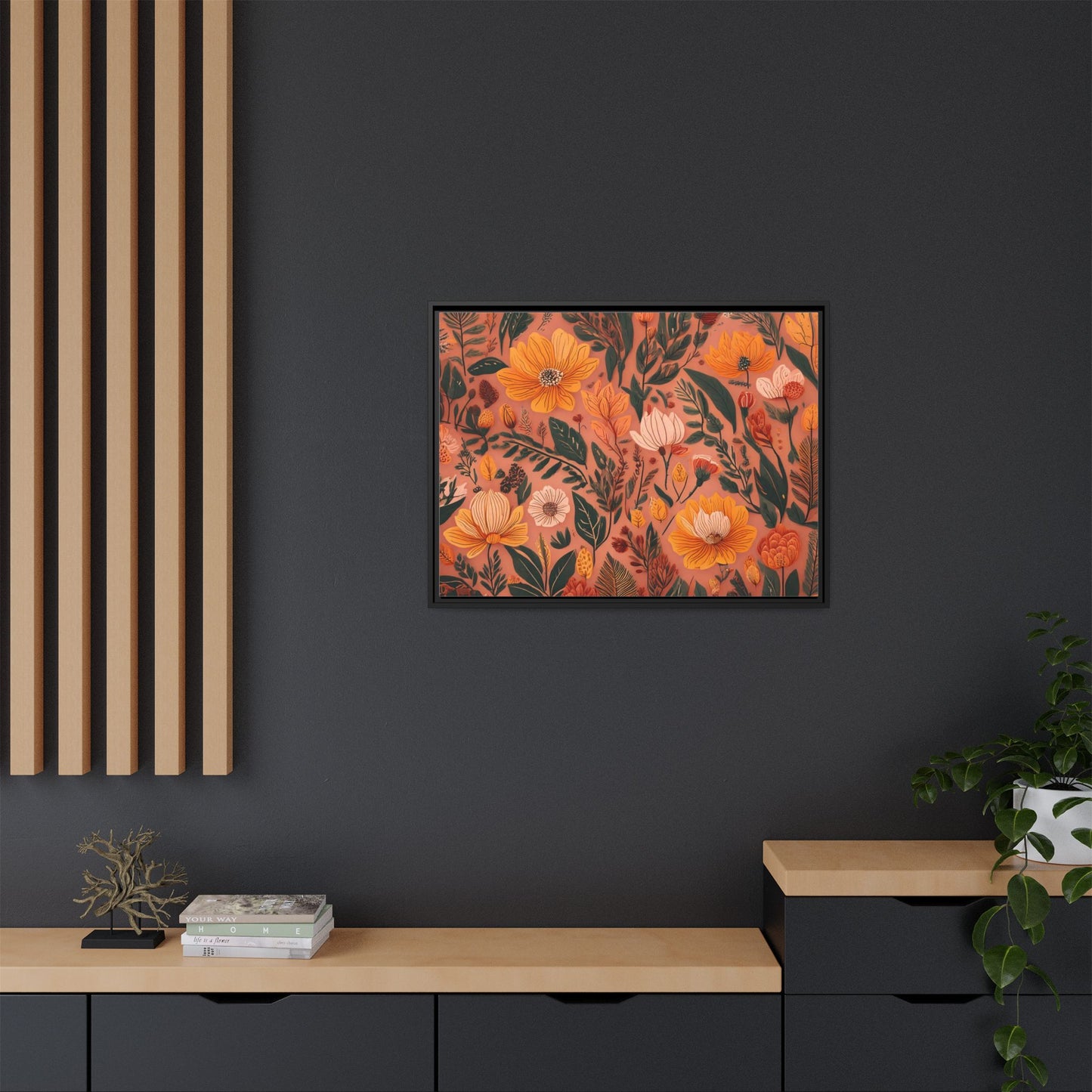 TBF107 Timeless Blooms - Matte Canvas, Framed (Multi-color)