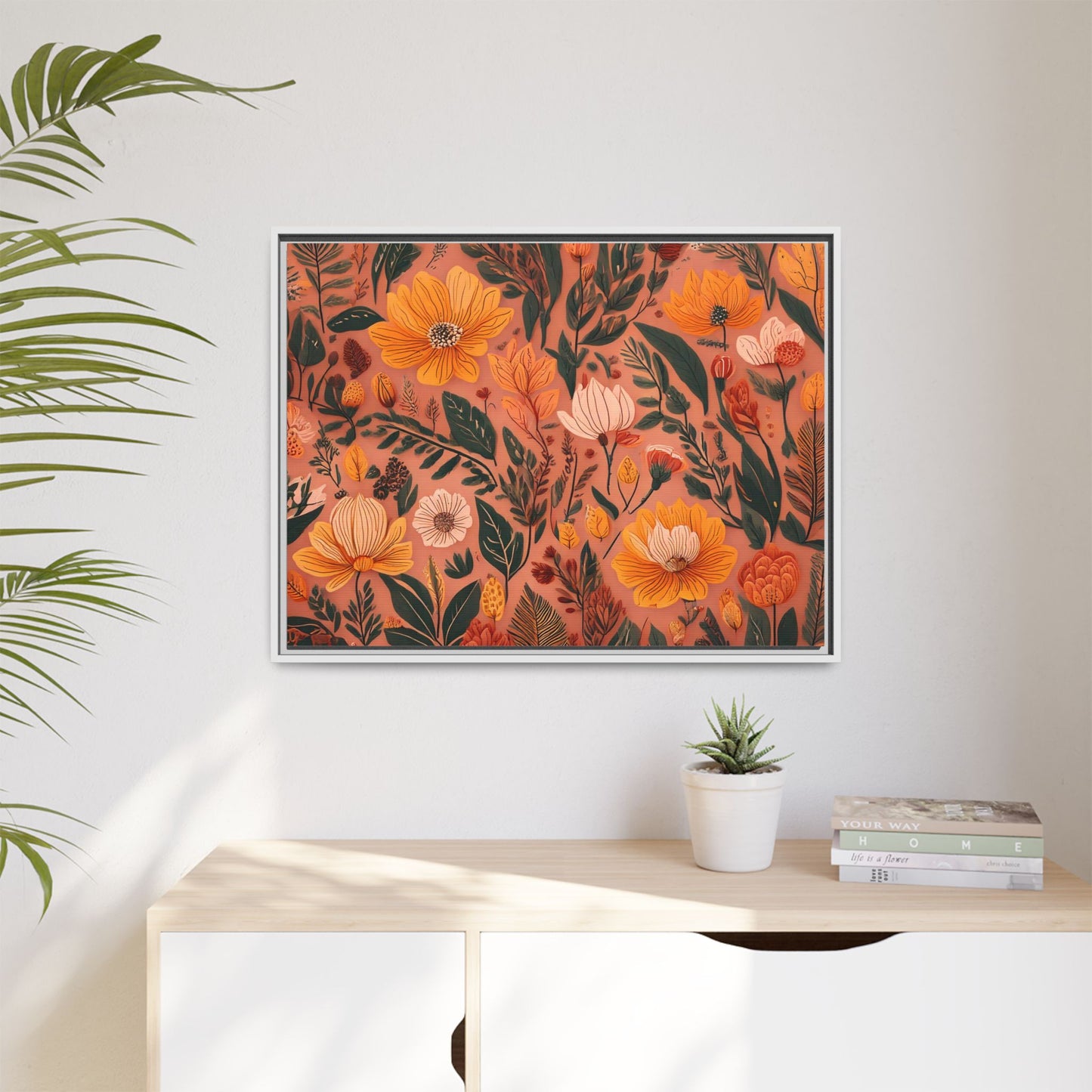 TBF107 Timeless Blooms - Matte Canvas, Framed (Multi-color)