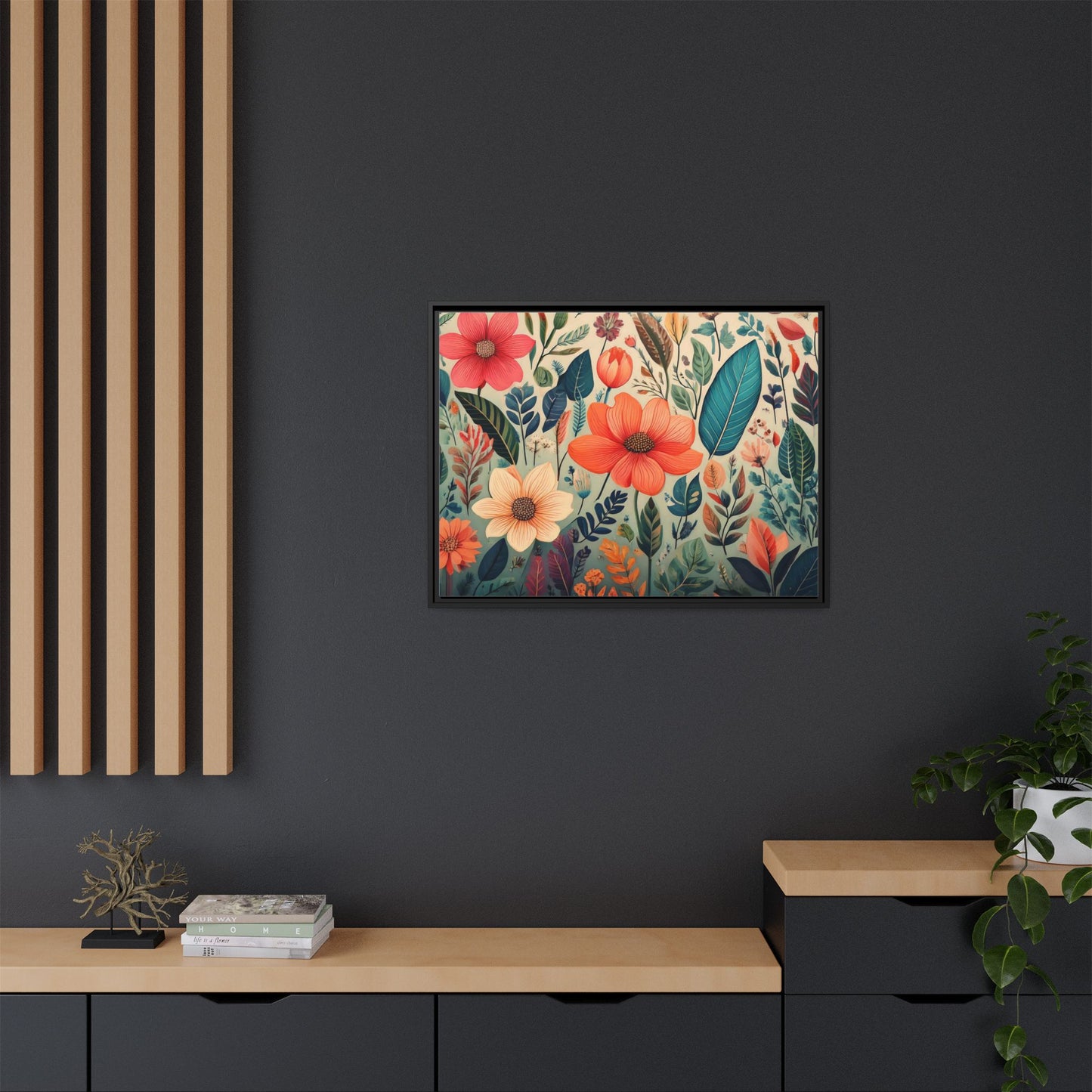 TBF105 Timeless Blooms - Matte Canvas, Framed (Multi-color)