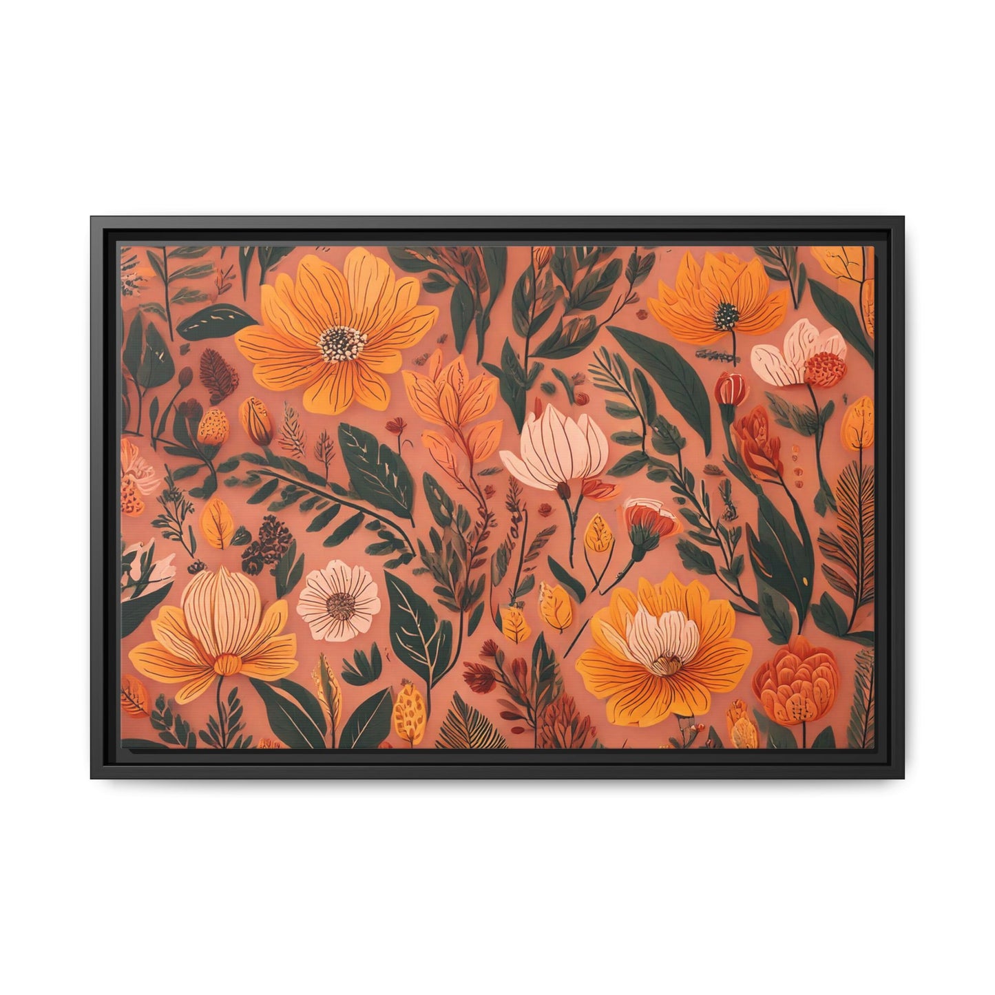 TBF107 Timeless Blooms - Matte Canvas, Framed (Multi-color)